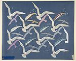 Seagulls and Dolphins, Rockwell Kent (American, Tarrytown, New York 1882–1971 Plattsburgh, New York), Gouache and collage 