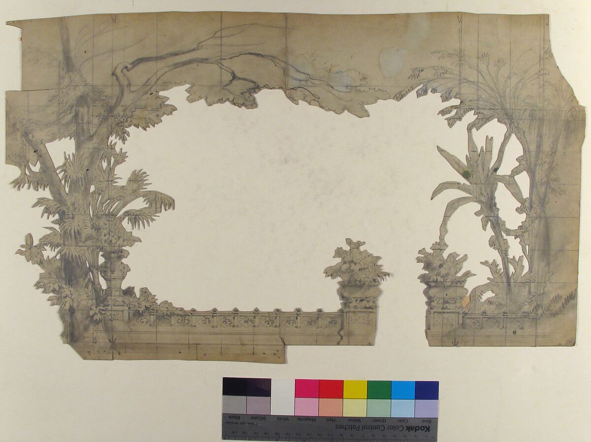Design for a Stage Set at the Opéra, Paris, Eugène Cicéri (French, Paris 1813–1890 Fontainebleau), Graphite