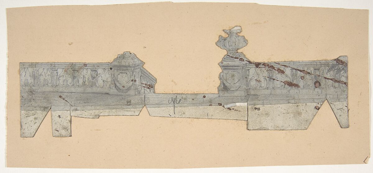 Design for a Stage Set at the Opéra, Paris, Eugène Cicéri (French, Paris 1813–1890 Fontainebleau), Graphite 