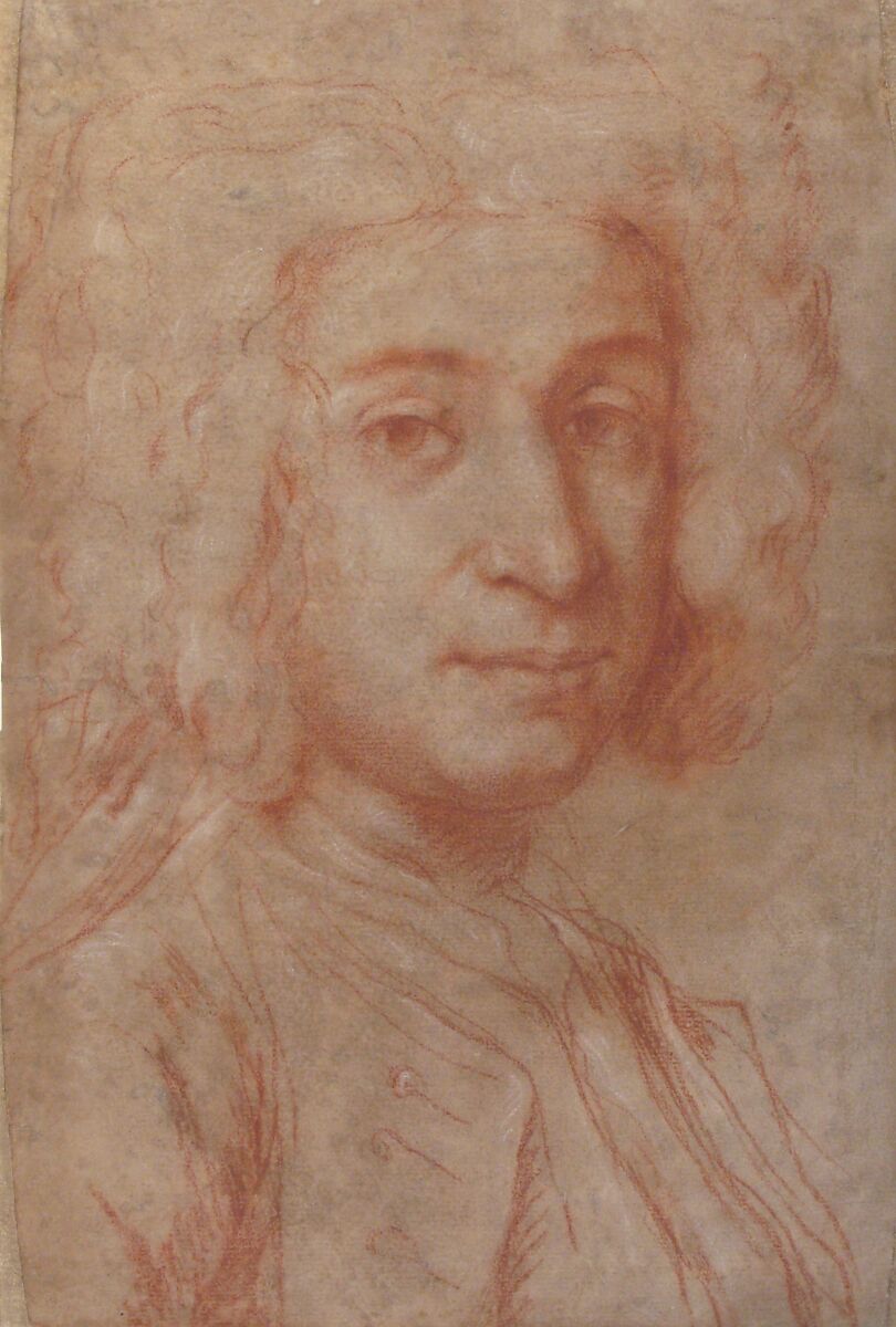 Portrait of a Man (recto); A Male Torso in Jacket and the Head of a Child (verso), Giuseppe Ghislandi ("Fra Vittore Galgario") (Italian, Bergamo 1655–1743 Bergamo), Red chalk highlighted with white chalk (recto); red chalk (verso)