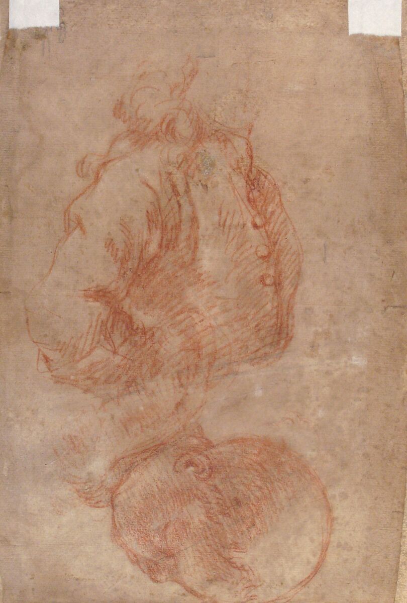 Portrait of a Man (recto); A Male Torso in Jacket and the Head of a Child (verso), Giuseppe Ghislandi ("Fra Vittore Galgario") (Italian, Bergamo 1655–1743 Bergamo), Red chalk highlighted with white chalk (recto); red chalk (verso)