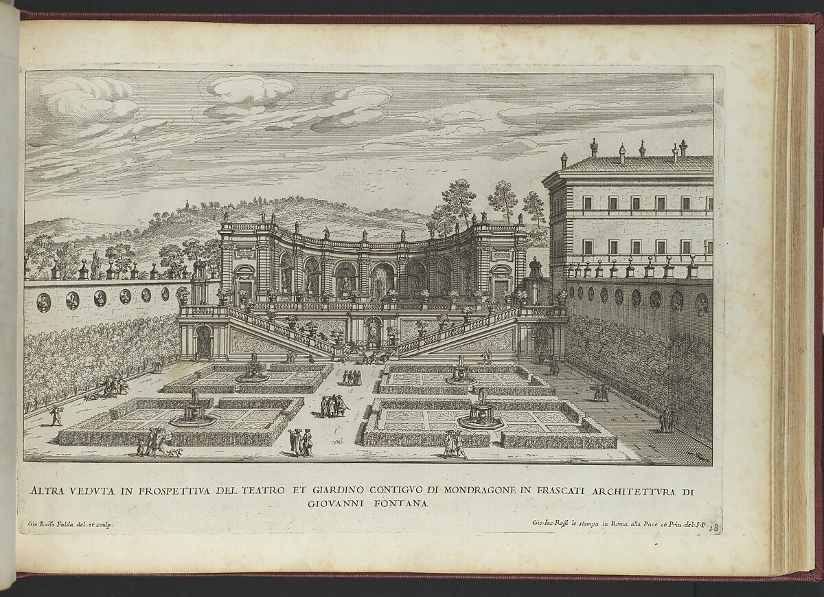 Le Fontane di Roma (parts 1-4), Views in parts 1 and 2 drawn and etched by Giovanni Battista Falda (Italian, Valduggia 1643–1678 Rome), Etching 
