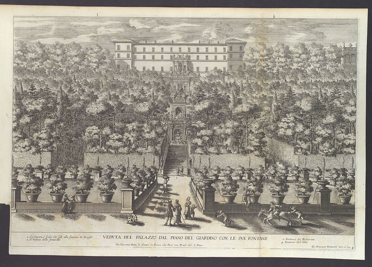Le Fontane di Roma (parts 1-4), Views in parts 1 and 2 drawn and etched by Giovanni Battista Falda (Italian, Valduggia 1643–1678 Rome), Etching
