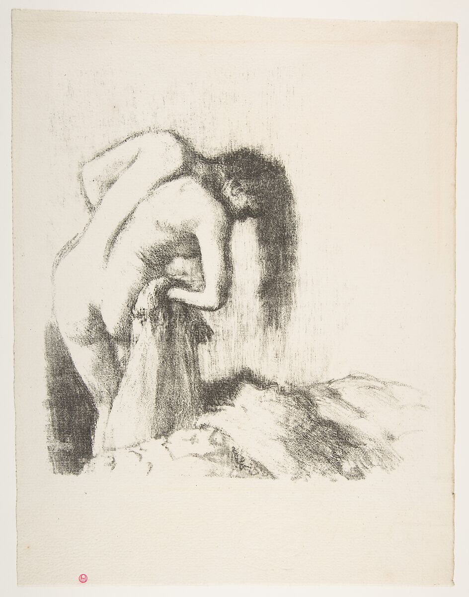 After the Bath III, Edgar Degas (French, Paris 1834–1917 Paris), Lithograph, transfer, and crayon; second state of two