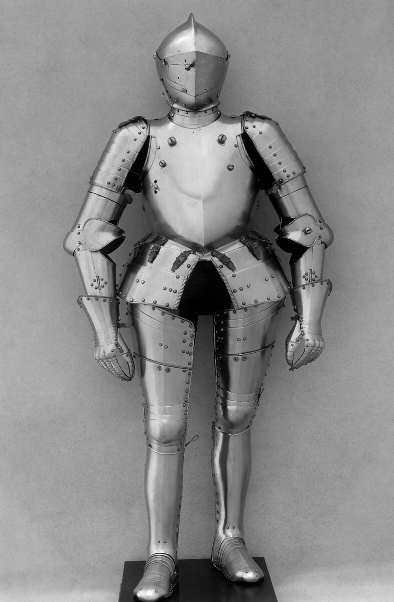 Left Vambrace (Arm Defense), Attributed to Anton Peffenhauser (German, Augsburg, 1525–1603), Steel, brass, leather, German, Augsburg 