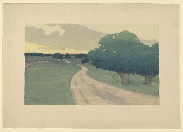 The Long Road – Argilla Road, Ipswich, Arthur Wesley Dow (American, Ipswich, Massachusetts 1857–1922 New York State), Color woodcut 