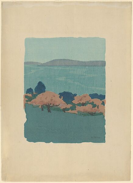 Harbor and Orchard, Arthur Wesley Dow (American, Ipswich, Massachusetts 1857–1922 New York State), Color woodcut 