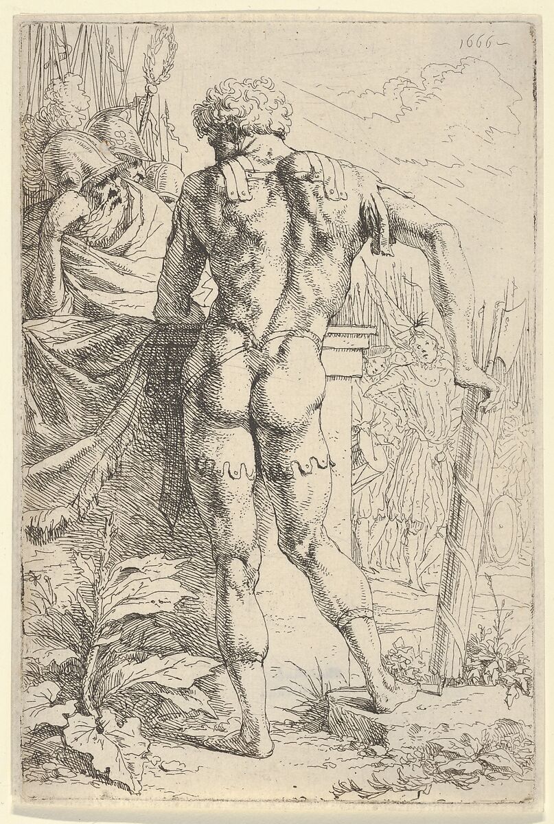 A Roman Warrior with Fasces, Leendert van der Cooghen (Dutch, Haarlem ca. 1610–1681 Haarlem), Etching 