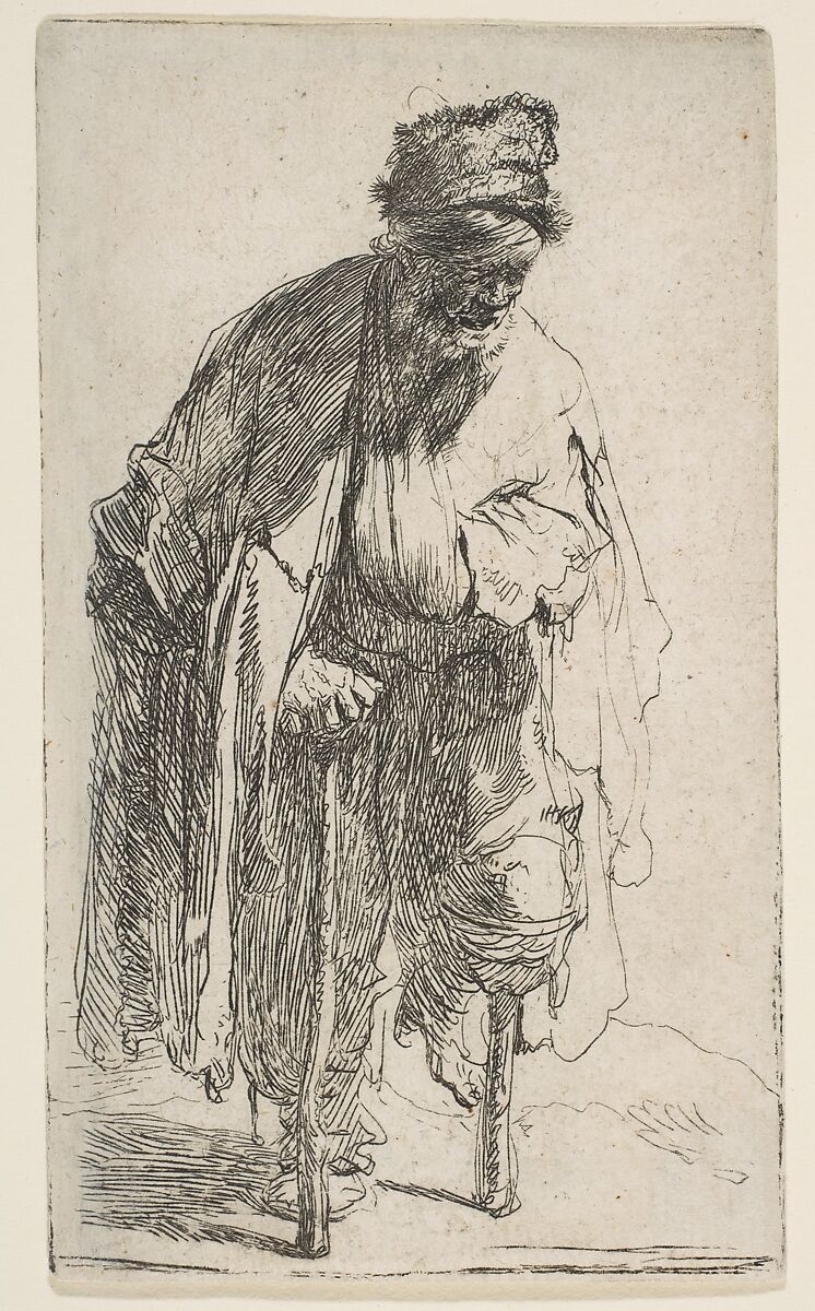Beggar with a Wooden Leg, Rembrandt (Rembrandt van Rijn) (Dutch, Leiden 1606–1669 Amsterdam), Etching; New Holl. first state of four 