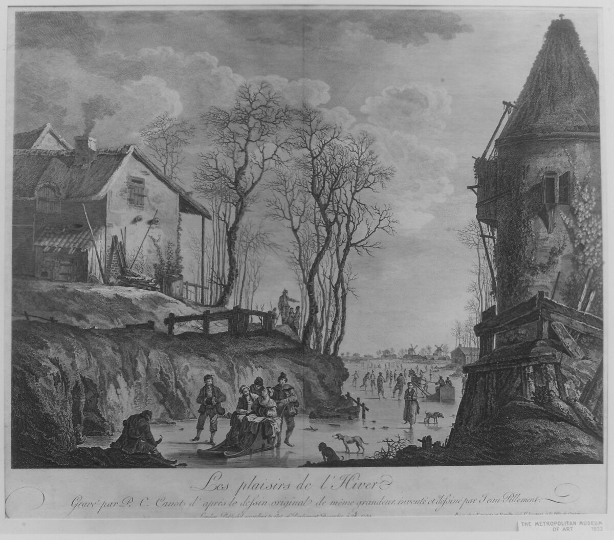 The Delights of Winter (Les Plaisirs de l'Hiver), Pierre Charles Canot (French, Paris 1710–1777 Kentish Town, London (active England)), Etching 