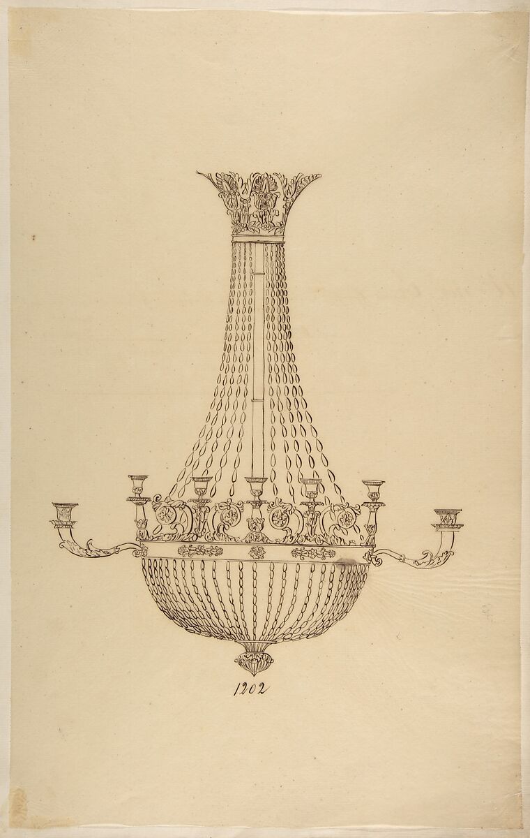 Anonymous, French, 19th century | Design for a Chandelier | The ...