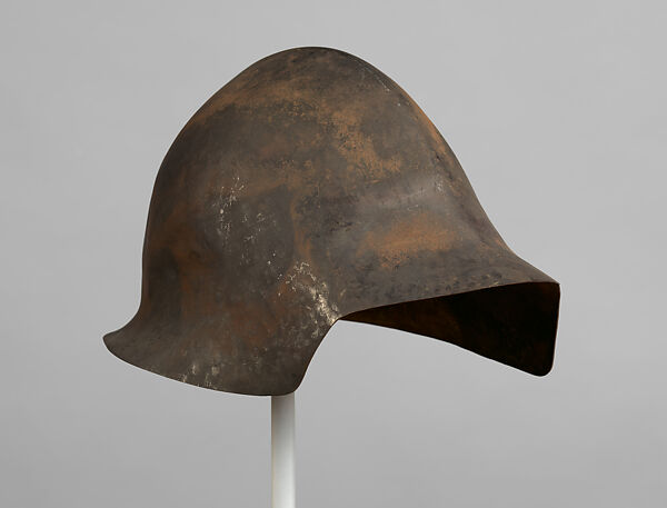 Prototype for Helmet Model No. 2, Daniel Tachaux (French, 1857–1928, active in France and America), Steel, pressed paper or cardboard, American, New York 