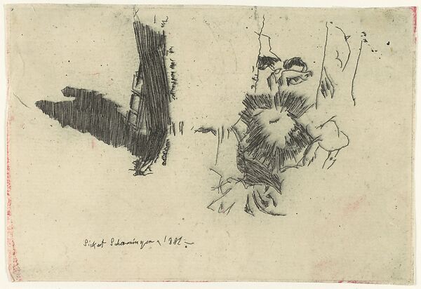 Scheveningen, Wind-chairs and Shadows, Walter Richard Sickert (British, Munich 1860–1942 Bathampton, Somerset), Etching, only state