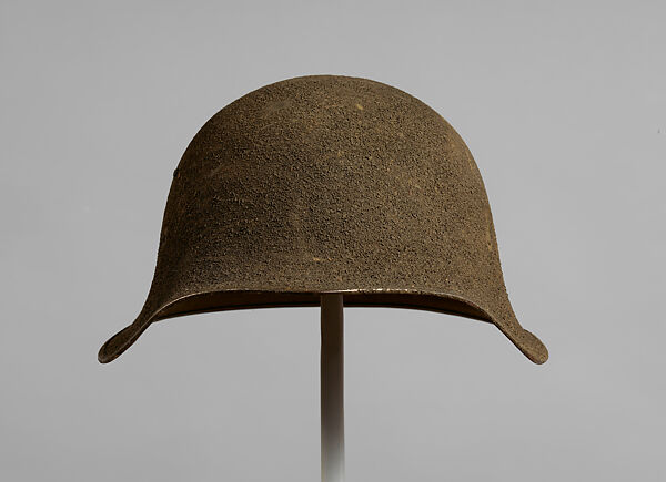 American Helmet Model No. 5, Hale &amp; Kilburn Company (American, Philadelphia, Pennsylvania 1873–1933 Indianapolis, Indiana), Steel, paint, leather, textile, string, American, Philadelphia