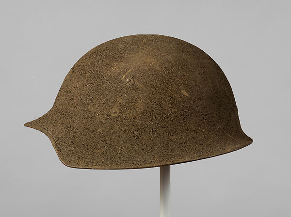 American Helmet Model No. 5, Hale &amp; Kilburn Company (American, Philadelphia, Pennsylvania 1873–1933 Indianapolis, Indiana), Steel, paint, leather, textile, string, American, Philadelphia