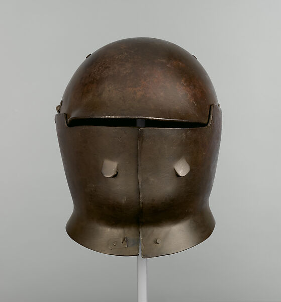 American Helmet Model No. 7, Sentinel's Helmet, W. H. Mullins Co. (American, Salem, Ohio 1872–1974), Steel, leather, textile, paint, American, Salem, Ohio