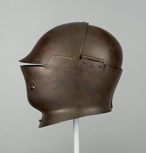 American Helmet Model No. 7, Sentinel's Helmet, W. H. Mullins Co. (American, Salem, Ohio 1872–1974), Steel, leather, textile, paint, American, Salem, Ohio