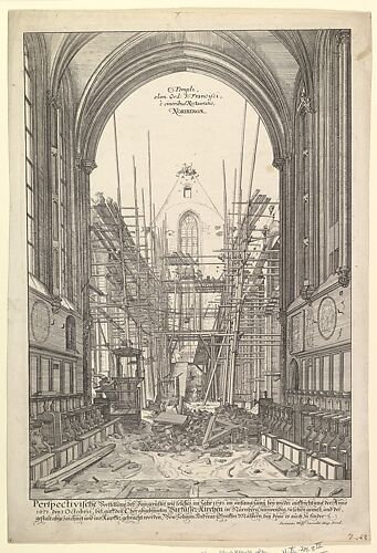 View of the Church of the Franciscans in Nuremberg under Reconstruction, from the series Views of Nuremberg