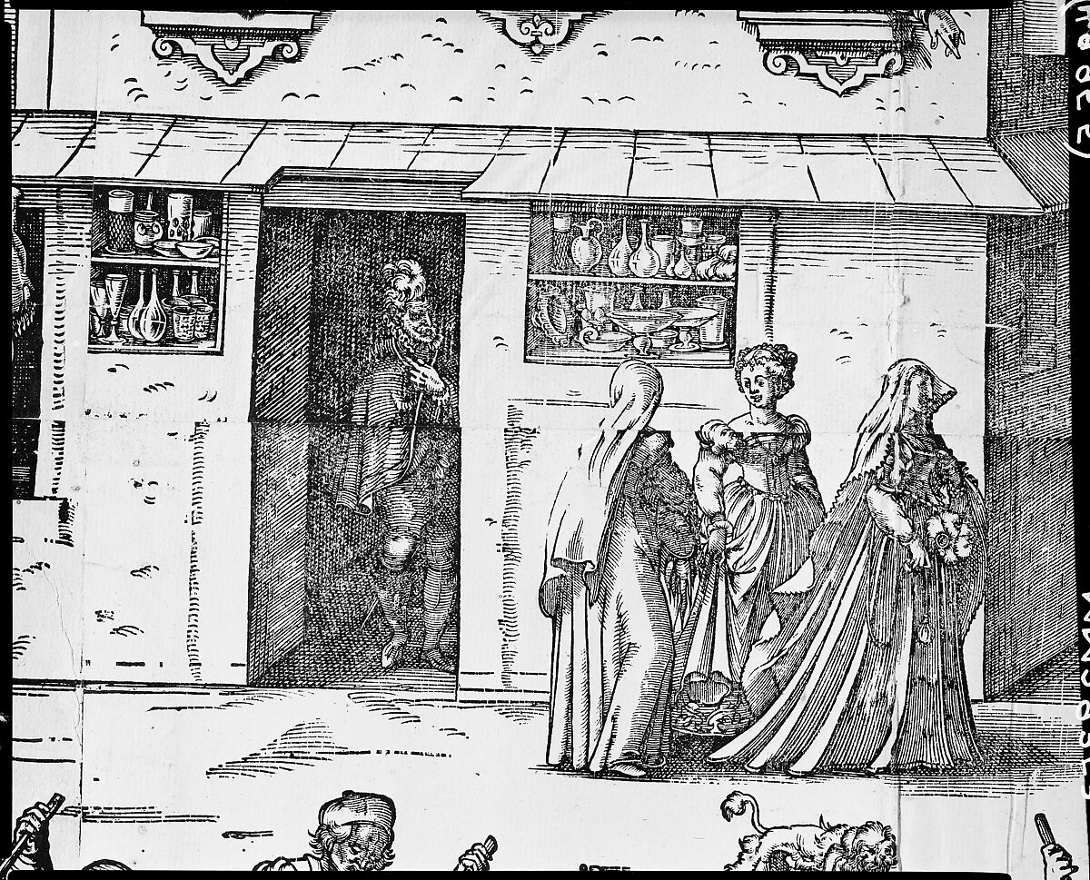 Procession of the Doge to the Bucintoro on Ascension Day, with a View of Venice, ca. 1565, Jost Amman (Swiss, Zurich before 1539–1591 Nuremberg), Woodcut; third state