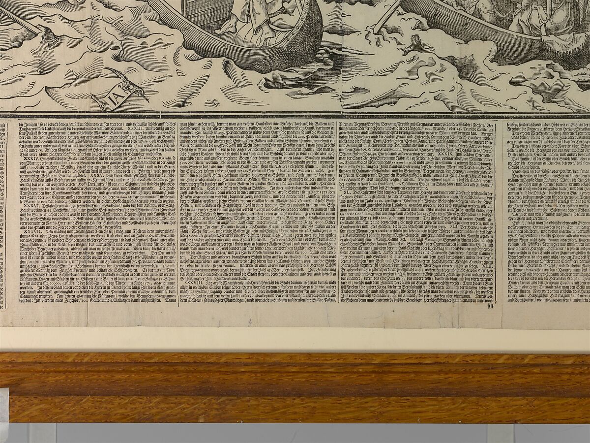 Procession of the Doge to the Bucintoro on Ascension Day, with a View of Venice, ca. 1565, Jost Amman (Swiss, Zurich before 1539–1591 Nuremberg), Woodcut; third state