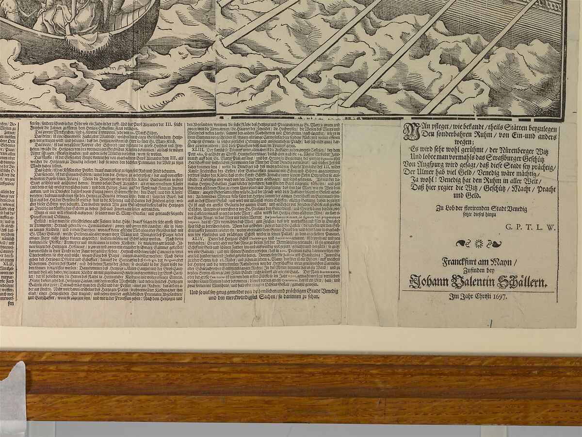 Procession of the Doge to the Bucintoro on Ascension Day, with a View of Venice, ca. 1565, Jost Amman (Swiss, Zurich before 1539–1591 Nuremberg), Woodcut; third state