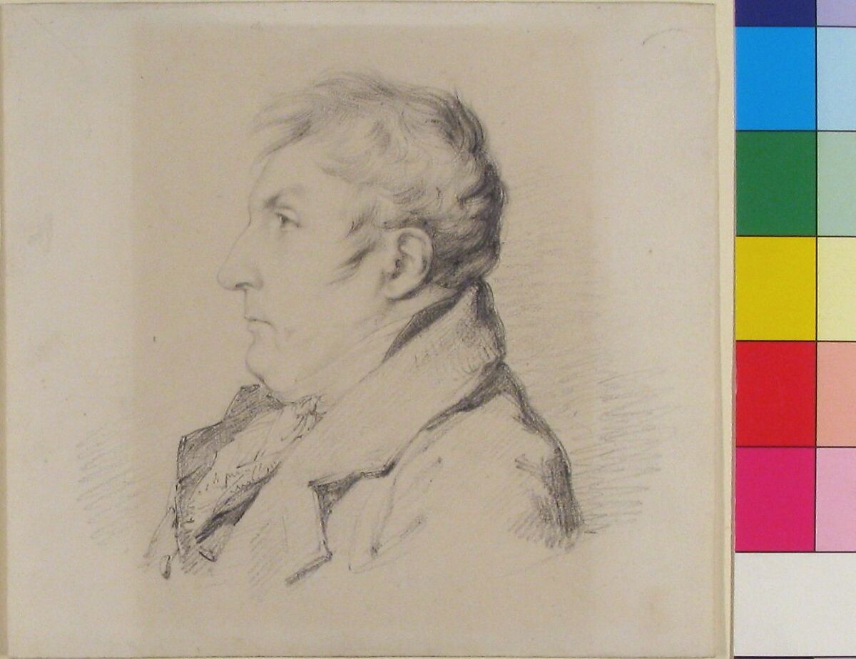 Portrait of Louis-Francois Bertin, l'ainé, Anne Louis Girodet-Trioson (French, Montargis 1767–1824 Paris), Black chalk on off-white wove paper