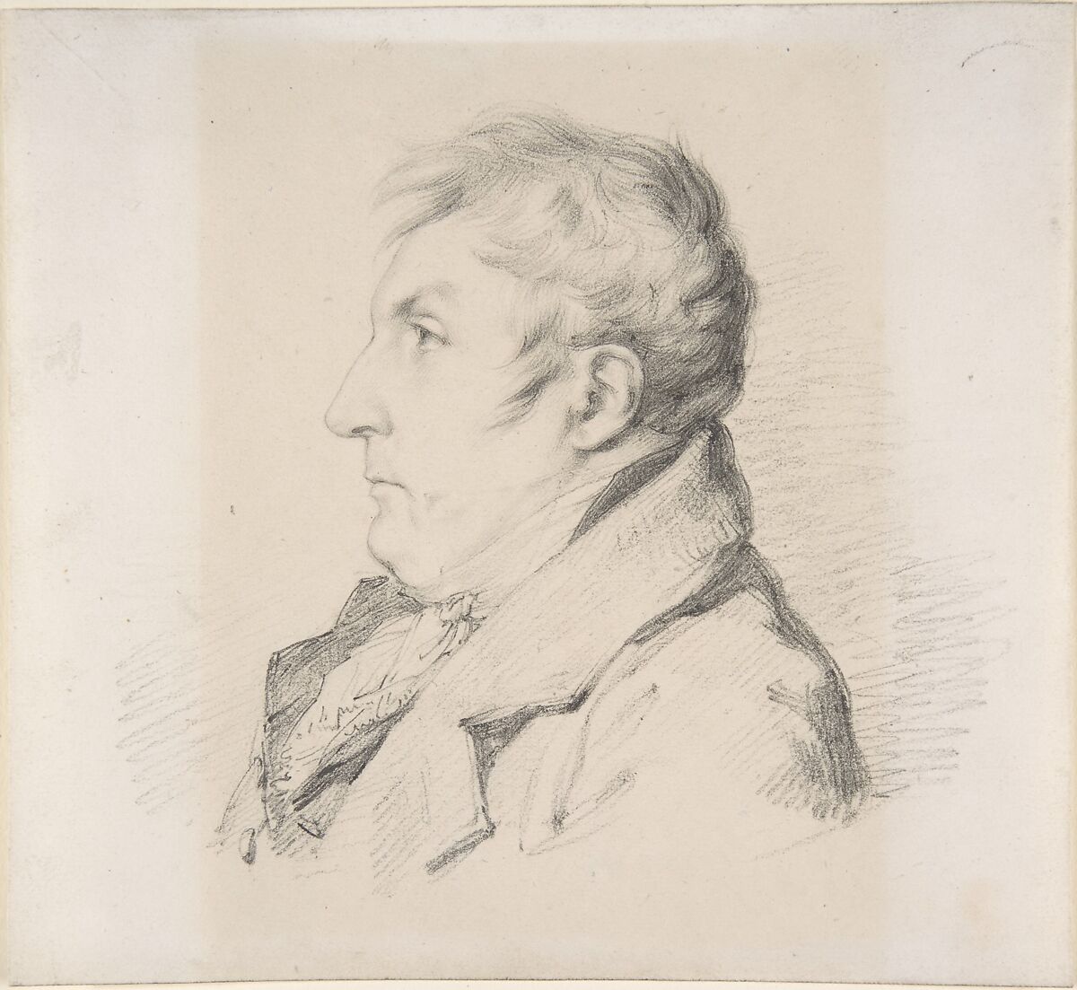 Portrait of Louis-Francois Bertin, l'ainé, Anne Louis Girodet-Trioson (French, Montargis 1767–1824 Paris), Black chalk on off-white wove paper 
