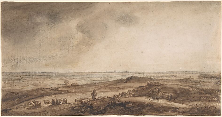 A Panoramic Landscape with a Herdsman and His Flock