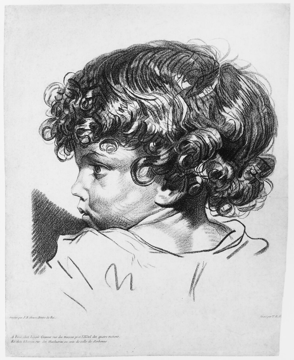 Study, Head of a Boy, Therèse Éléonore (Hemery) Lingée (French, Paris 1753–after 1820), Crayon manner, printed in red ink