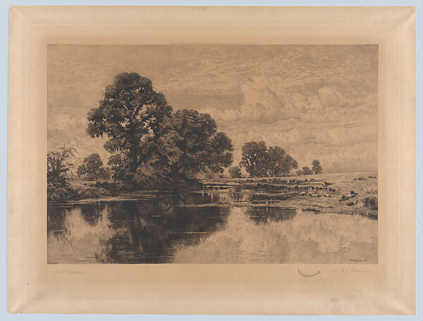 Green Pastures and Still Waters, Frederick Albert Slocombe (British, 1847–ca. 1920), Etching; second state 