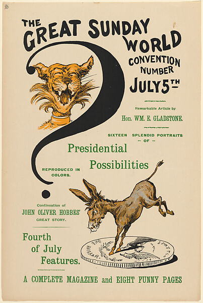 The Sunday World, July 5th, Convention Number, Anonymous, American, 19th century, Letterpress 