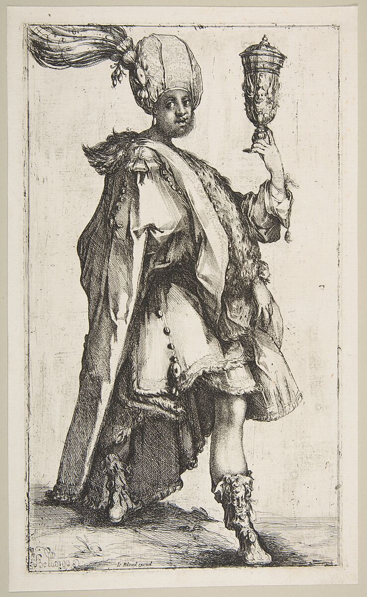 Balthasar, from Three Magi series, Jacques Bellange (French, Bassigny (?) ca. 1575–1616 Nancy), Etching and engraving 