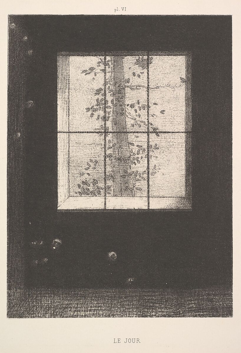 Day (Le Jour), from the series, Dreams (Songes), plate VI, Odilon Redon (French, Bordeaux 1840–1916 Paris), Lithograph on chine collé; only state 