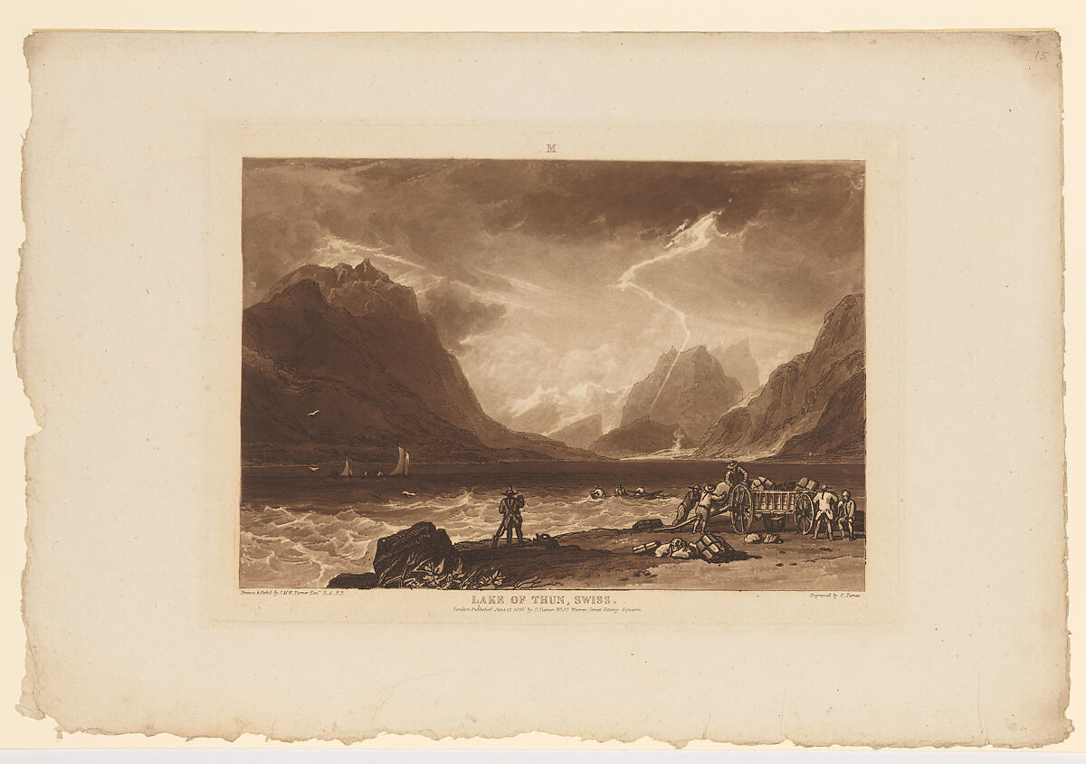Lake of Thun, Swiss, part III, plate 15 from "Liber Studiorum", Designed and etched by Joseph Mallord William Turner (British, London 1775–1851 London), Etching, drypoint and mezzotint; first state of three