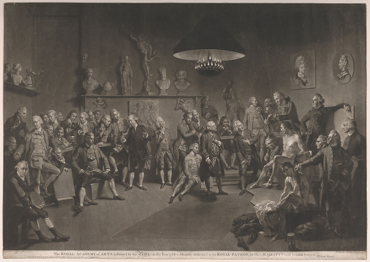 The Royal Academy of Arts, Richard Earlom (British, London 1743–1822 London), Mezzotint 