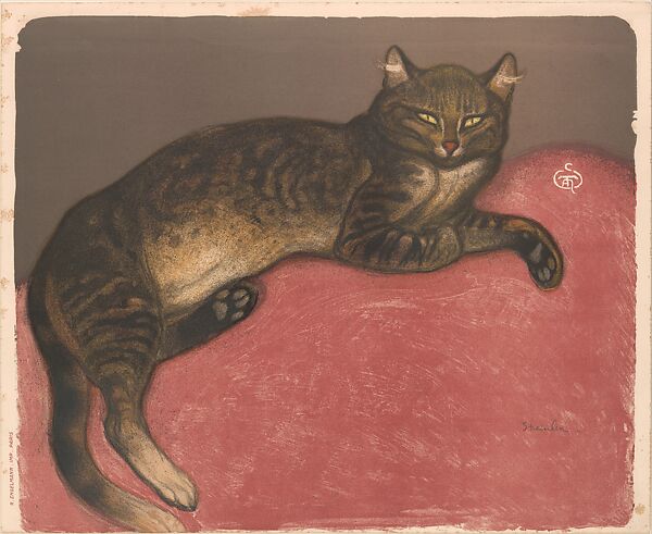 L'Hiver: Chat sur un Coussin, Théophile-Alexandre Steinlen (French (born Switzerland), Lausanne 1859–1923 Paris), Color lithograph 