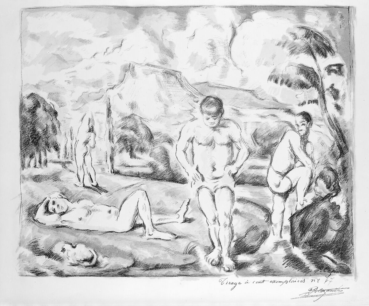 The Large Bathers (Les Baigneurs), Paul Cézanne (French, Aix-en-Provence 1839–1906 Aix-en-Provence), Color lithograph on wove paper; first state of two
