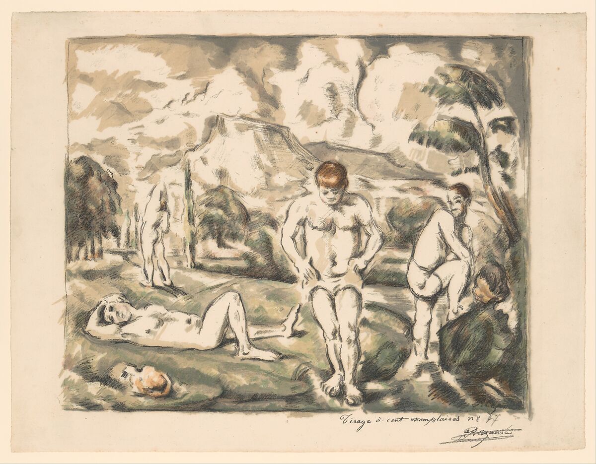 The Large Bathers (Les Baigneurs), Paul Cézanne (French, Aix-en-Provence 1839–1906 Aix-en-Provence), Color lithograph on wove paper; first state of two 