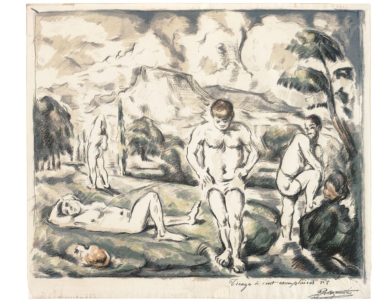 The Large Bathers (Les Baigneurs), Paul Cézanne (French, Aix-en-Provence 1839–1906 Aix-en-Provence), Color lithograph on wove paper; first state of two