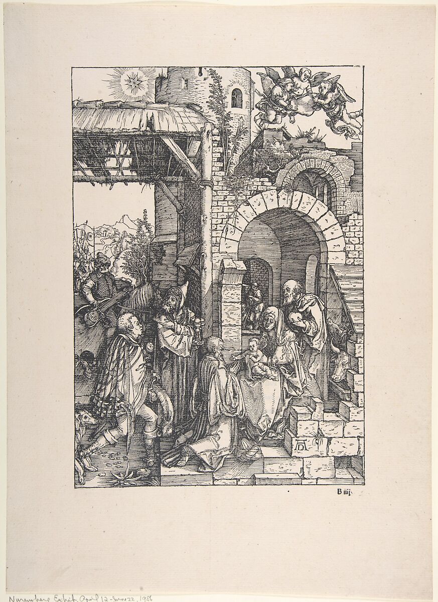 The Adoration of the Magi, from "The Life of the Virgin", Albrecht Dürer (German, Nuremberg 1471–1528 Nuremberg), Woodcut 