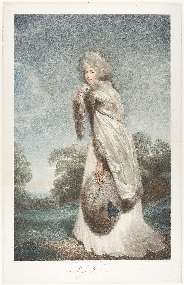 Miss Elizabeth Farren, Countess of Derby, Francesco Bartolozzi (Italian, Florence 1728–1815 Lisbon), Color stipple engraving and etching; fifth state 
