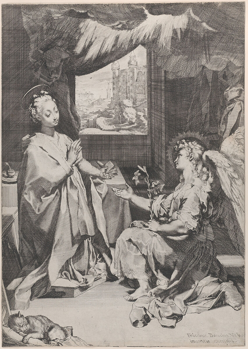 The Annunciation, Federico Barocci (Italian, Urbino ca. 1535–1612 Urbino), Etching and engraving
