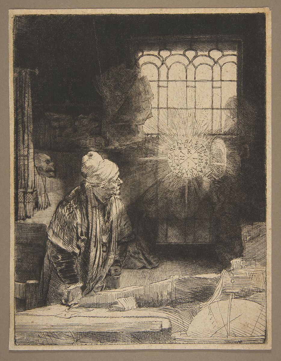 Faust, Rembrandt (Rembrandt van Rijn) (Dutch, Leiden 1606–1669 Amsterdam), Etching, drypoint, and engraving; first of seven states 