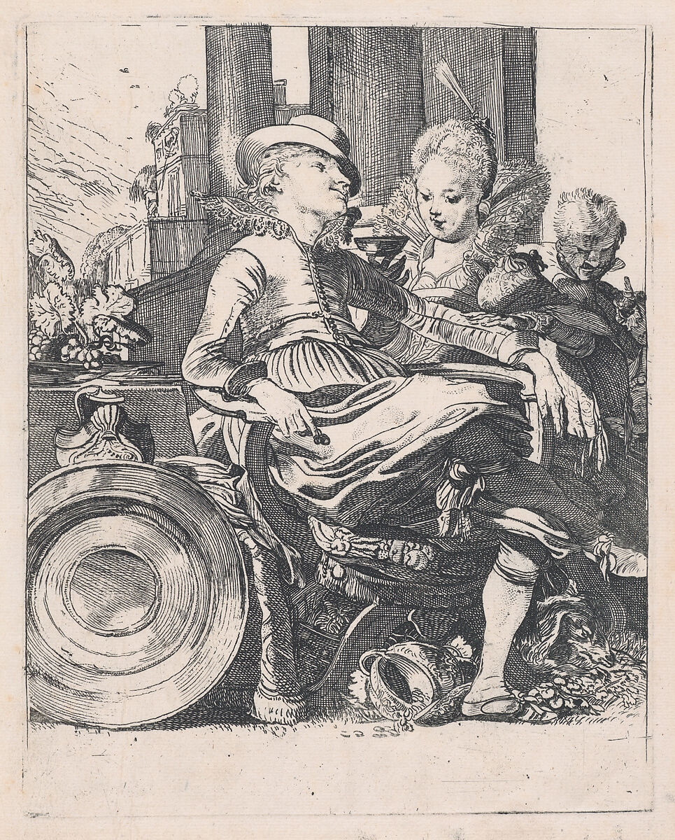 The Enamored Couple: Lucelle and Ascagnes, Willem Pietersz Buytewech (Dutch, Rotterdam 1591/92–1624), Etching 