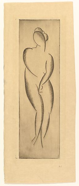 Female Nude, Standing, Elie Nadelman (American (born Poland), Warsaw 1882–1946 Riverdale, New York), Drypoint 