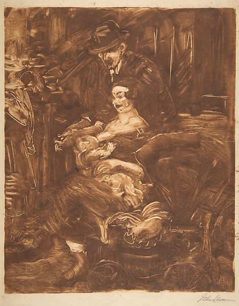 Family, John Sloan (American, Lock Haven, Pennsylvania 1871–1951 Hanover, New Hampshire), Monotype printed in sepia 