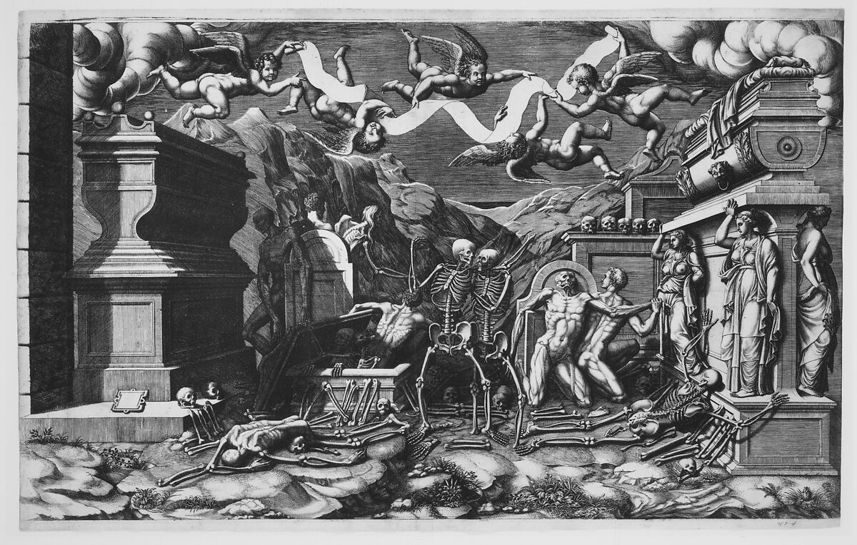 The Vision of Ezekiel, Giorgio Ghisi (Italian, Mantua ca. 1520–1582 Mantua), Engraving