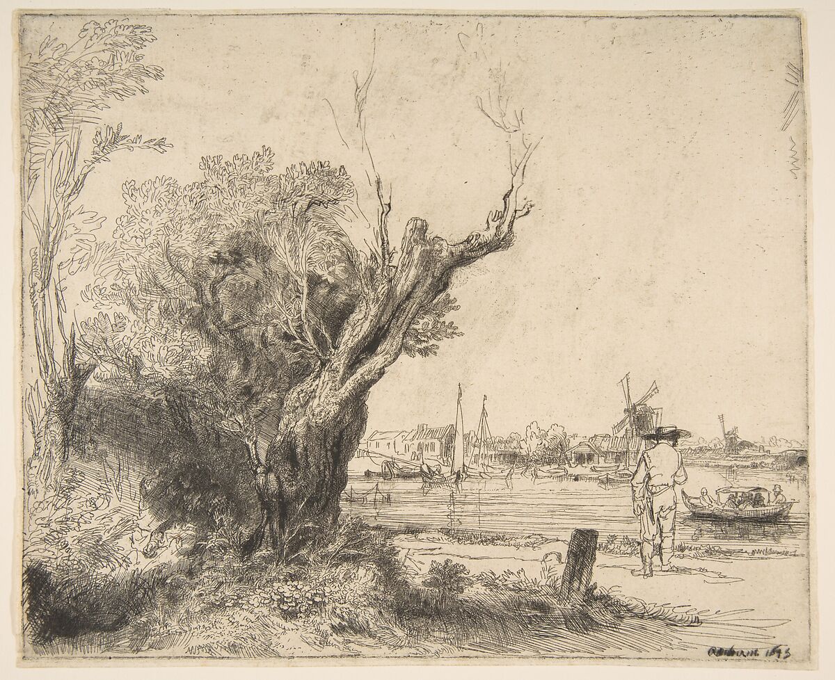 The Omval, Rembrandt (Rembrandt van Rijn) (Dutch, Leiden 1606–1669 Amsterdam), Etching and drypoint; second state of two 