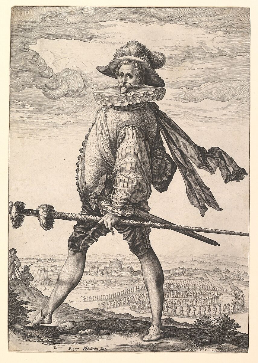 Captain of Infantry, Hendrick Goltzius (Netherlandish, Mühlbracht 1558–1617 Haarlem), Engraving 