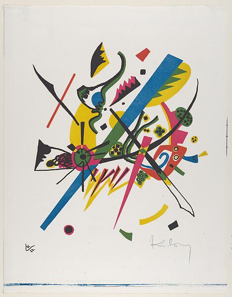 Kleine Welten I (Small Worlds I), Vasily Kandinsky (French (born Russia), Moscow 1866–1944 Neuilly-sur-Seine), Lithograph printed in blue, red, yellow and black 